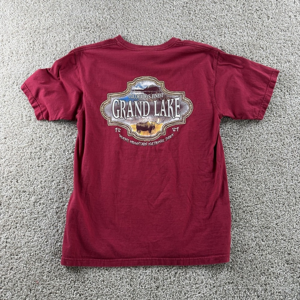 Grand Lake CO Shirt Mens Medium Red Coastal Classics Rocky Mountain Tee T-Shirt